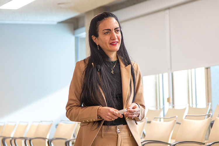 Tina Malti, a professor of psychology at U of T Mississauga, won the 2019 Desmond Morton Research Excellence Award, which recognizes outstanding career achievement in research and scholarly activity (photo by Drew Lesiuczok)